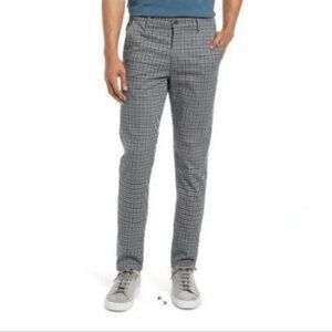 NWT Adriano Goldschmied Jamison Skinny Chino Men's Size 36 Black Blue Check